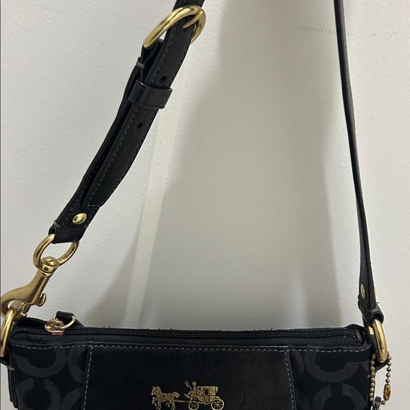 Coach (EUC) Madison Black Op Art Sateen Leather Crossbody Bag - Picture 10 of 11